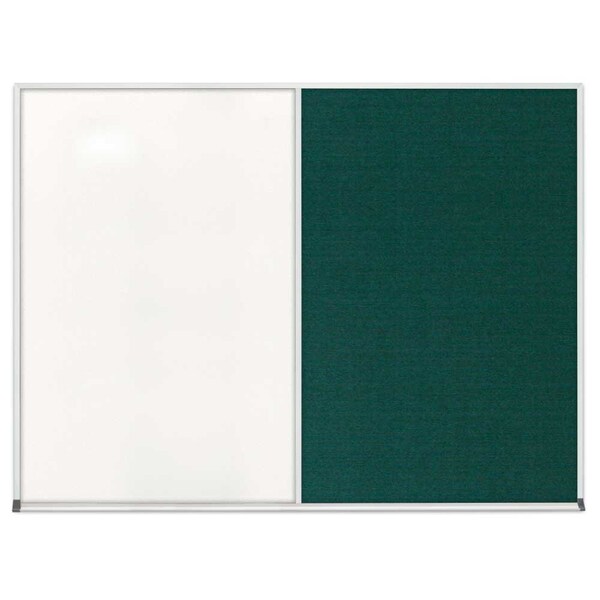 United Visual Products Double Door Radius Corkboard, 60"x36", Sat UV7004RC-SATIN-SURF - main